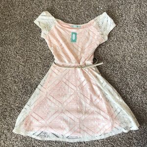 Cream and coral dress